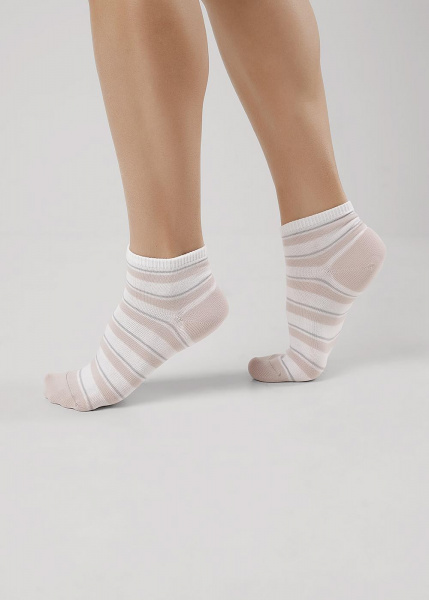 Носки жен CLE Д5503 fashion база хл+эл-белый-св.бежевый 2