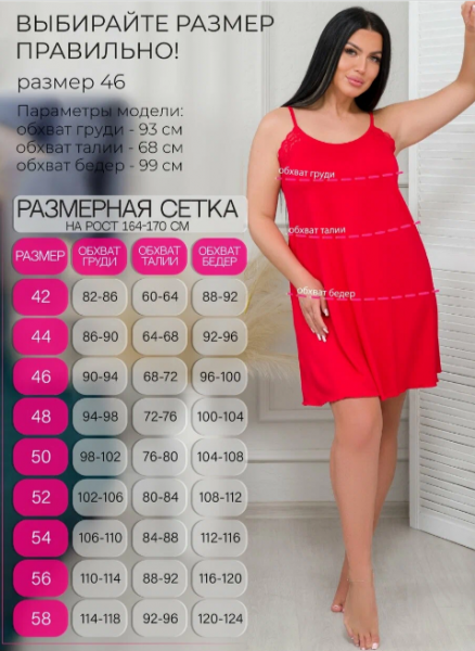 Сорочка ночная 0333-05 (красный) 2