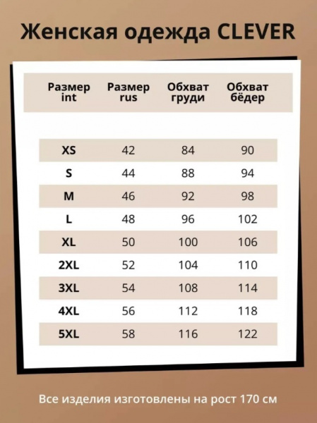 Размерная сетка ЖЕН