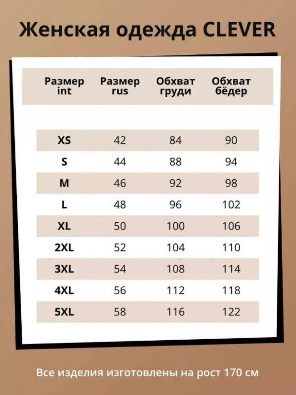 Размерная сетка ЖЕН